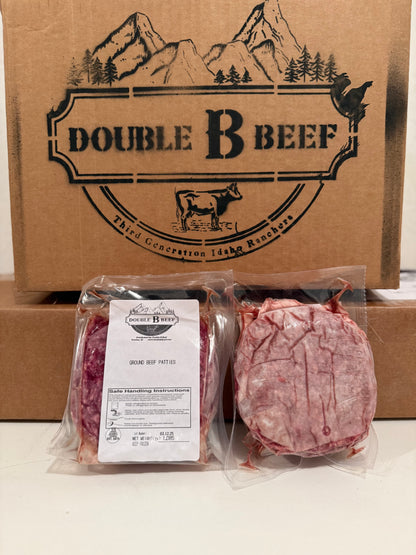 Double B Beef Mini Gameday Bundle - Premium Pasture-Raised Beef with Ground Beef Patties, Sirloin Steaks, and Ribeyes, Vacuum-Sealed for Freshness, Approx. 8-10 lbs